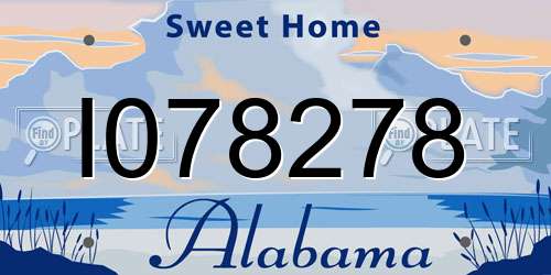 I078278 Alabama License Plate