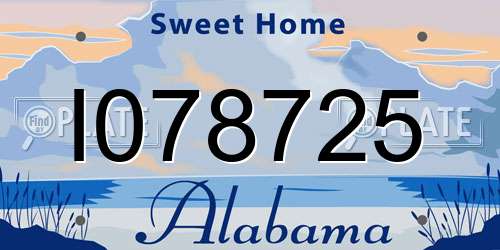 I078725 Alabama License Plate