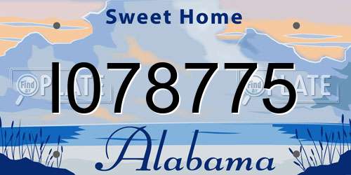 I078775 Alabama License Plate