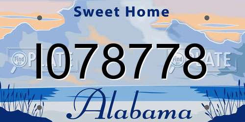 I078778 Alabama License Plate