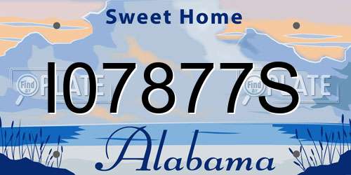 I07877S Alabama License Plate