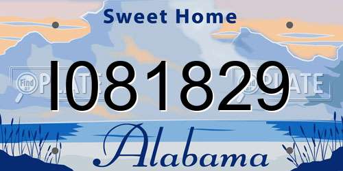 I081829 Alabama License Plate