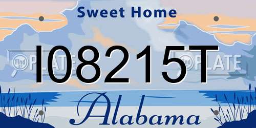 I08215T Alabama License Plate