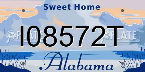 I08572T Alabama License Plate