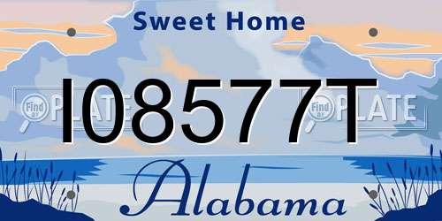 I08577T Alabama License Plate