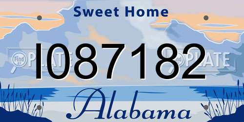 I087182 Alabama License Plate