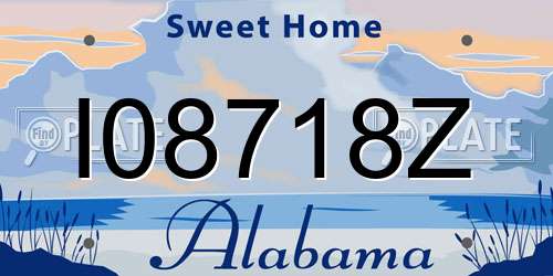 I08718Z Alabama License Plate