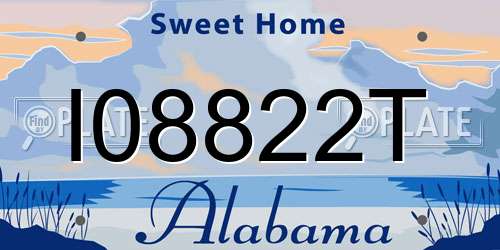I08822T Alabama License Plate