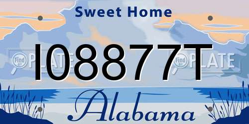 I08877T Alabama License Plate