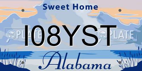 I08YST Alabama License Plate