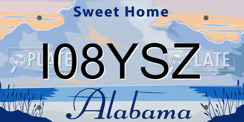 I08YSZ Alabama License Plate