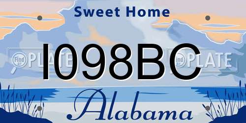 I098BC Alabama License Plate