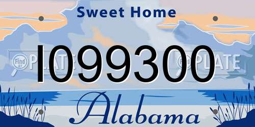 I099300 Alabama License Plate