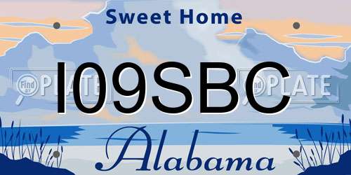 I09SBC Alabama License Plate