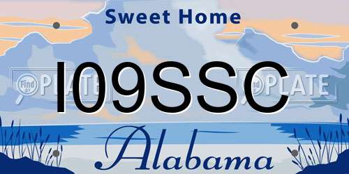 I09SSC Alabama License Plate