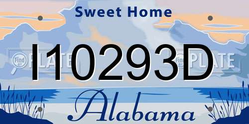 I10293D Alabama License Plate