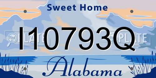 I10793Q Alabama License Plate