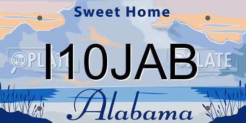 I10JAB Alabama License Plate