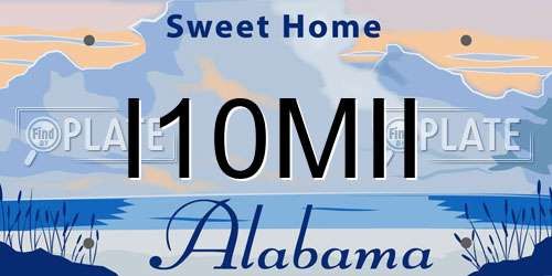 I10MII Alabama License Plate