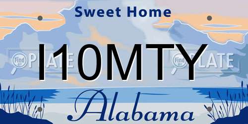 I10MTY Alabama License Plate