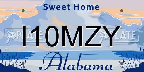 I10MZY Alabama License Plate