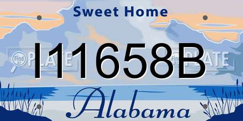 I11658B Alabama License Plate
