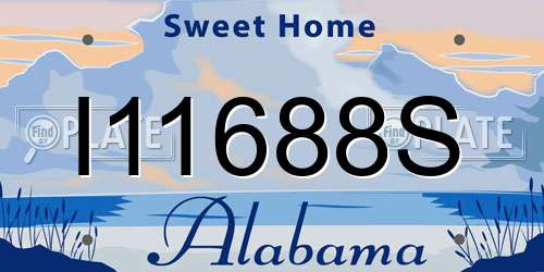 I11688S Alabama License Plate