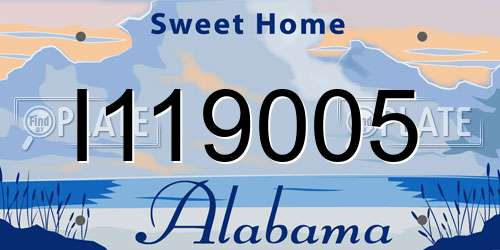 I119005 Alabama License Plate