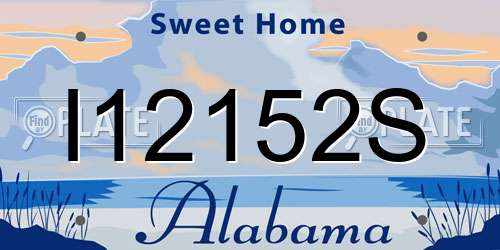 I12152S Alabama License Plate