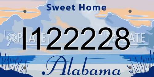 I122228 Alabama License Plate