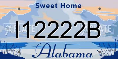I12222B Alabama License Plate