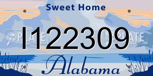 I122309 Alabama License Plate