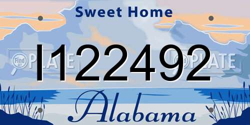 I122492 Alabama License Plate