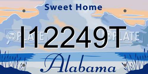 I12249T Alabama License Plate