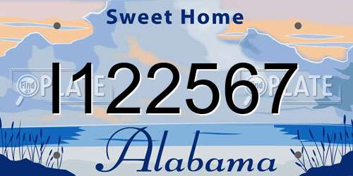 I122567 Alabama License Plate