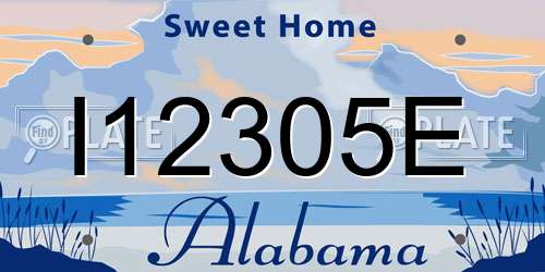 I12305E Alabama License Plate