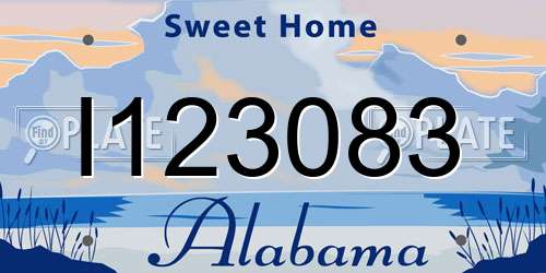 I123083 Alabama License Plate