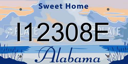 I12308E Alabama License Plate