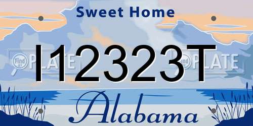 I12323T Alabama License Plate