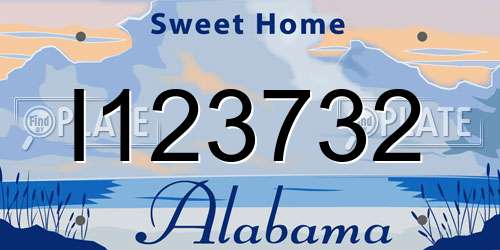 I123732 Alabama License Plate