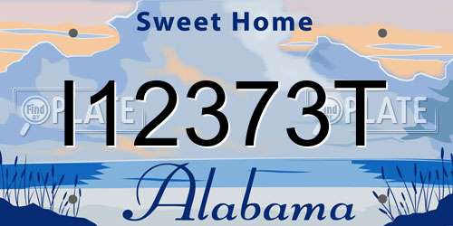 I12373T Alabama License Plate