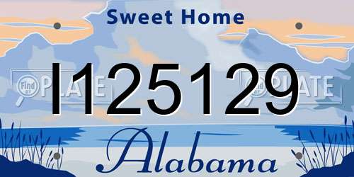 I125129 Alabama License Plate