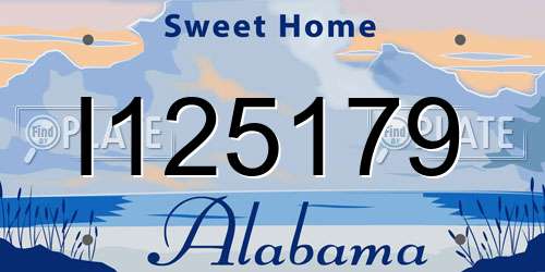I125179 Alabama License Plate