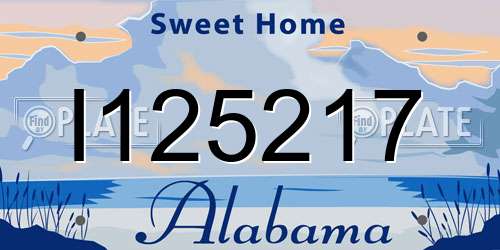 I125217 Alabama License Plate