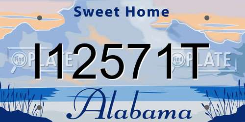 I12571T Alabama License Plate