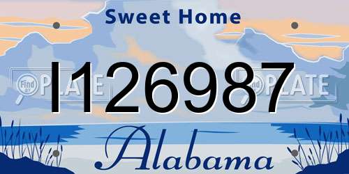I126987 Alabama License Plate