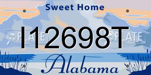 I12698T Alabama License Plate