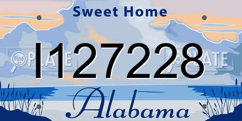 I127228 Alabama License Plate
