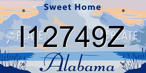 I12749Z Alabama License Plate