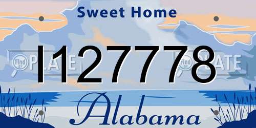 I127778 Alabama License Plate